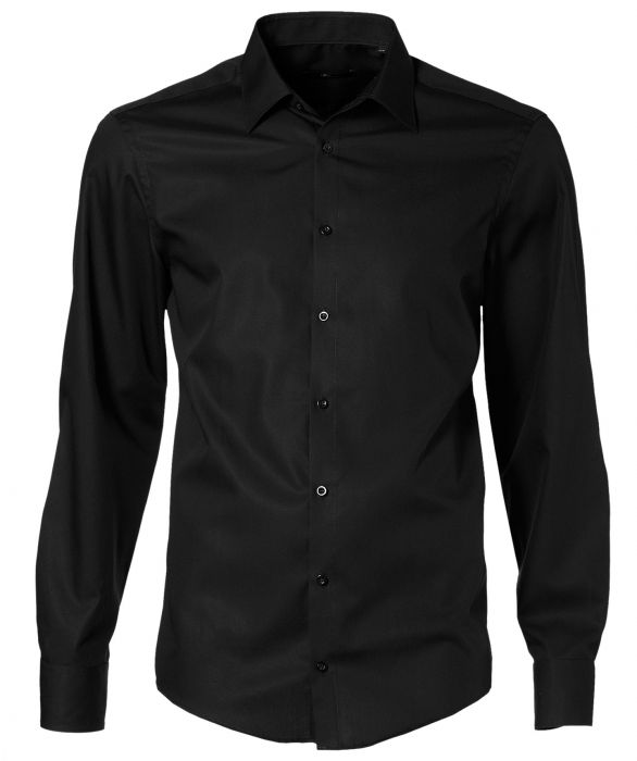 Bezwaar schijf Aubergine Venti overhemd - slim fit - zwart | Herenkleding