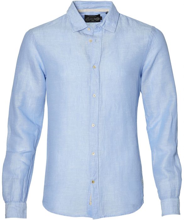 sale - Scotch & Soda overhemd - slim fit blauw | Herenkleding
