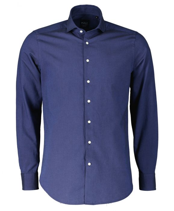 Nils overhemd slim fit blauw S