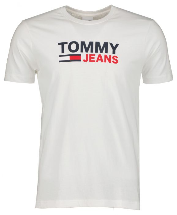 Ongeëvenaard Elk jaar Spaans Tommy Jeans t-shirt - modern fit - wit | Herenkleding