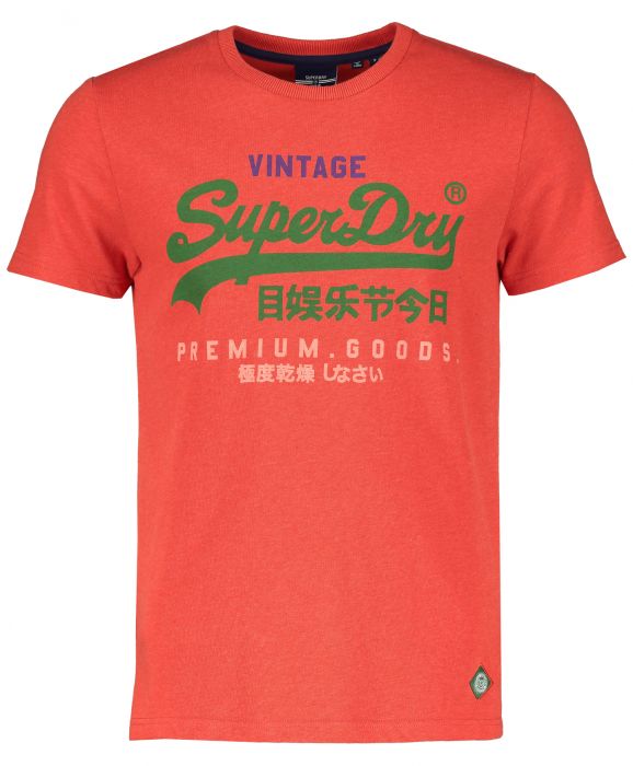 Oranje Echt Bezit Superdry t-shirt - slim fit - rood | Herenkleding