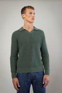 Hensen polo lange mouw - slim fit - groen