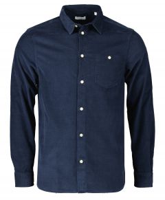 Knowledge Cotton overhemd - slim fit - blauw